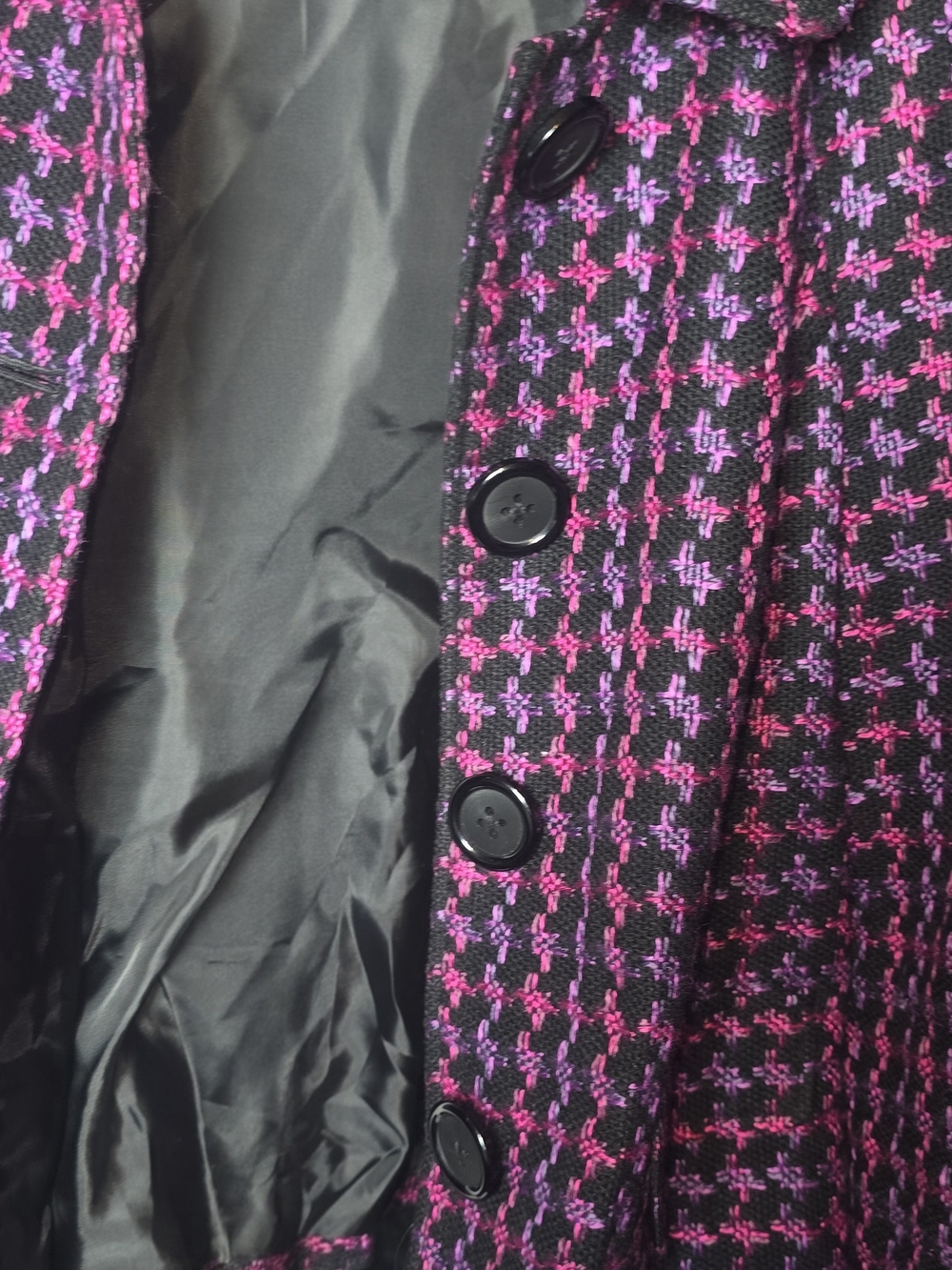 Briggs New York Black & Purple Houndstooth Blazer - Picture 2 of 11
